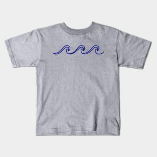 Blue Rough Sea Kids T-Shirt